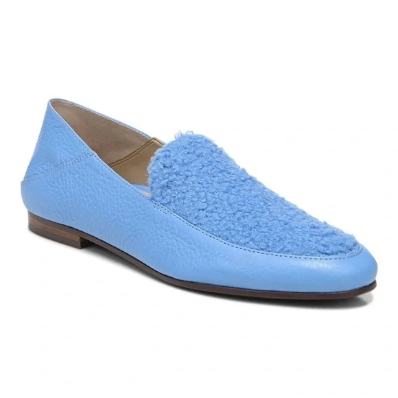 Vionic Frieda Blue Sherpa Loafers Mules Sz 10 - Picture 2 of 7